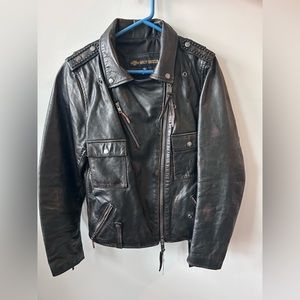 Harley-Davidson Women’s leather distressed look double-zipper jacket Size Large